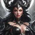 Alluring matte portrait of a fierce beautiful Irelia in black, 8k, Highly Detailed, Intricate, Half Body, Realistic, Sharp Focus, Volumetric Lighting, Fantasy, Elegant by Stanley Artgerm Lau, WLOP, Stefan Kostic