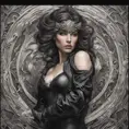 Alluring matte portrait of a beautiful A2 in black leather, 8k, Highly Detailed, Intricate, Half Body, Realistic, Sharp Focus, Volumetric Lighting, Fantasy, Elegant by Stanley Artgerm Lau, Alphonse Mucha, WLOP, Stefan Kostic