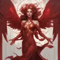 Alluring matte portrait of the beautiful Kayle in dark red, 8k, Highly Detailed, Intricate, Realistic, Sharp Focus, Volumetric Lighting, Fantasy, Elegant by Stanley Artgerm Lau, Alphonse Mucha, WLOP, Stefan Kostic