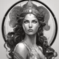 Alluring matte portrait of the beautiful goddess Artemis in black in the style of Stefan Kostic, 8k, Highly Detailed, Intricate, Realistic, Sharp Focus, Volumetric Lighting, Fantasy, Elegant by Stanley Artgerm Lau, Alphonse Mucha, WLOP