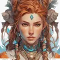 Anime portrait of Aloy, Highly Detailed, Intricate, Artstation, Beautiful, Digital Painting, Sharp Focus, Concept Art, Elegant by Alphonse Mucha