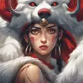 Alluring portrait of princess mononoke, 4k, 4k resolution, 8k, Hyper Detailed, Anime by Stanley Artgerm Lau, Stefan Kostic