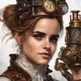 Steampunk portrait of Emma Watson, Highly Detailed, Intricate, Artstation, Beautiful, Digital Painting, Sharp Focus, Concept Art, Elegant