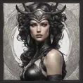 Alluring matte portrait of the beautiful Artemis in black leather, 8k, Highly Detailed, Intricate, Realistic, Sharp Focus, Volumetric Lighting, Fantasy, Elegant by Stanley Artgerm Lau, Alphonse Mucha, WLOP