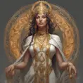 Full body portrait of a beautiful priestess goddess, 8k, Highly Detailed, Intricate, Artstation, Symmetry, Pretty Face, Digital Painting, Illustration, Sharp Focus, Smooth, Concept Art, Elegant by Stanley Artgerm Lau, Alphonse Mucha, Greg Rutkowski