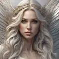 Alluring highly detailed matte portrait of a beautiful angel with shimmering hair in the style of Stefan Kostic, 8k, High Definition, Highly Detailed, Intricate, Half Body, Realistic, Sharp Focus, Fantasy, Elegant