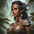 Alluring matte portrait of a beautiful Nidalee in the style of Stefan Kostic, 8k, Highly Detailed, Intricate, Half Body, Realistic, Sharp Focus, Volumetric Lighting, Fantasy, Elegant by Stanley Artgerm Lau, Greg Rutkowski