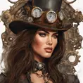 Steampunk portrait of Megan Fox, Highly Detailed, Intricate, Artstation, Beautiful, Digital Painting, Sharp Focus, Concept Art, Elegant