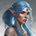 D&D concept art of gorgeous elven woman with blue hair in the style of Stefan Kostic, 8k, High Definition, Highly Detailed, Intricate, Half Body, Realistic, Sharp Focus, Fantasy, Elegant by Stanley Artgerm Lau, Luis Ricardo Falero