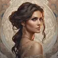 Alluring matte portrait of a beautiful Nina Dobrev, 8k, Highly Detailed, Intricate, Half Body, Realistic, Sharp Focus, Volumetric Lighting, Fantasy, Elegant by Alphonse Mucha