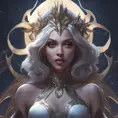 Queen of the night, 8k, Hyper Detailed, Trending on Artstation, Matte Painting, Sharp Focus, Volumetric Lighting, Concept Art by Stanley Artgerm Lau