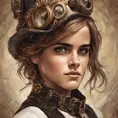 Steampunk portrait of Emma Watson, Highly Detailed, Intricate, Artstation, Beautiful, Digital Painting, Sharp Focus, Concept Art, Elegant