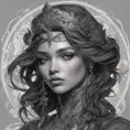 Alluring matte portrait of a beautiful A2 in black, 8k, Highly Detailed, Intricate, Half Body, Realistic, Sharp Focus, Volumetric Lighting, Fantasy, Elegant by Stanley Artgerm Lau, Alphonse Mucha, WLOP, Stefan Kostic