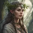 Alluring highly detailed matte portrait of beautiful female druid in the style of Stefan Kostic, 8k, High Definition, Highly Detailed, Intricate, Half Body, Realistic, Sharp Focus, Fantasy, Elegant