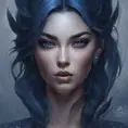 Alluring matte portrait of a fierce beautiful Lyx in dark blue, 8k, Highly Detailed, Intricate, Half Body, Realistic, Sharp Focus, Volumetric Lighting, Fantasy, Elegant by Stanley Artgerm Lau, WLOP, Stefan Kostic