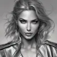 Alluring matte portrait of a beautiful A2 in black leather in the style of Stefan Kostic, 8k, Highly Detailed, Intricate, Half Body, Realistic, Sharp Focus, Volumetric Lighting, Fantasy, Elegant by Stanley Artgerm Lau, WLOP