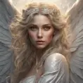 Alluring highly detailed matte portrait of a beautiful angel with shimmering hair in the style of Stefan Kostic, 8k, High Definition, Highly Detailed, Intricate, Half Body, Realistic, Sharp Focus, Fantasy, Elegant