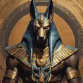 close up fierce looking egyptian god Anubis, 4k, Highly Detailed, Hyper Detailed, Powerful, Artstation, Vintage Illustration, Digital Painting, Sharp Focus, Smooth, Concept Art by Stanley Artgerm Lau, Alphonse Mucha, Greg Rutkowski