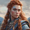 Alluring highly detailed matte portrait of a beautiful Aloy in the hills in the style of Stefan Kostic, 8k, High Definition, Highly Detailed, Intricate, Half Body, Realistic, Sharp Focus, Fantasy, Elegant