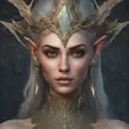 Alluring highly detailed matte portrait of a beautiful elf queen in the style of Stefan Kostic, 8k, High Definition, Highly Detailed, Intricate, Half Body, Realistic, Sharp Focus, Fantasy, Elegant