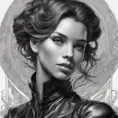 Alluring matte portrait of a beautiful A2 in black leather, 8k, Highly Detailed, Intricate, Half Body, Realistic, Sharp Focus, Volumetric Lighting, Fantasy, Elegant by Stanley Artgerm Lau, Alphonse Mucha, WLOP, Stefan Kostic