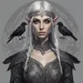 Alluring highly detailed matte portrait of a beautiful raven black haired half elf in the style of Stefan Kostic, 8k, High Definition, Highly Detailed, Intricate, Half Body, Realistic, Sharp Focus, Fantasy, Elegant