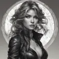 Alluring matte portrait of a beautiful A2 in black leather, 8k, Highly Detailed, Intricate, Half Body, Realistic, Sharp Focus, Volumetric Lighting, Fantasy, Elegant by Stanley Artgerm Lau, Alphonse Mucha, WLOP, Stefan Kostic