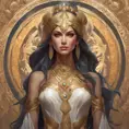 Full body portrait of a beautiful priestess goddess, 8k, Highly Detailed, Intricate, Artstation, Symmetry, Pretty Face, Digital Painting, Illustration, Sharp Focus, Smooth, Concept Art, Elegant by Stanley Artgerm Lau, Alphonse Mucha, Greg Rutkowski