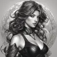 Alluring matte portrait of a beautiful A2 in black leather, 8k, Highly Detailed, Intricate, Half Body, Realistic, Sharp Focus, Volumetric Lighting, Fantasy, Elegant by Stanley Artgerm Lau, Alphonse Mucha, WLOP, Stefan Kostic