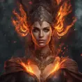 Alluring highly detailed matte portrait of a beautiful fire sorceress in the style of Stefan Kostic, 8k, High Definition, Highly Detailed, Intricate, Half Body, Realistic, Sharp Focus, Fantasy, Elegant