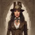 Steampunk portrait of Megan Fox, Highly Detailed, Intricate, Artstation, Beautiful, Digital Painting, Sharp Focus, Concept Art, Elegant