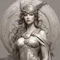 Alluring matte portrait of the beautiful Athena with daggers, 8k, Highly Detailed, Intricate, Realistic, Sharp Focus, Volumetric Lighting, Fantasy, Elegant by Stanley Artgerm Lau, Alphonse Mucha, WLOP