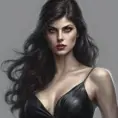 Alluring matte portrait of a fierce beautiful Alexandra Daddario in black, 8k, Highly Detailed, Intricate, Half Body, Realistic, Sharp Focus, Volumetric Lighting, Fantasy, Elegant by Stanley Artgerm Lau, WLOP, Stefan Kostic