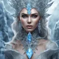 Alluring matte portrait of a beautiful ice sorceress in the style of Stefan Kostic, 8k, High Definition, Highly Detailed, Intricate, Half Body, Realistic, Sharp Focus, Fantasy, Elegant