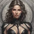 Alluring matte portrait of a beautiful Bel'veth wearing black leather, 8k, Highly Detailed, Intricate, Half Body, Realistic, Sharp Focus, Volumetric Lighting, Fantasy, Elegant by Stanley Artgerm Lau, Alphonse Mucha, WLOP