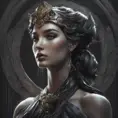 Alluring matte portrait of the beautiful goddess Artemis in black in the style of Stefan Kostic, 8k, Highly Detailed, Intricate, Realistic, Sharp Focus, Volumetric Lighting, Fantasy, Elegant by Stanley Artgerm Lau, Alphonse Mucha, WLOP