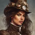 Steampunk portrait of Irina Shayk, Highly Detailed, Intricate, Artstation, Beautiful, Digital Painting, Sharp Focus, Concept Art, Elegant