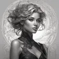 Alluring matte portrait of a beautiful A2 in black, 8k, Highly Detailed, Intricate, Half Body, Realistic, Sharp Focus, Volumetric Lighting, Fantasy, Elegant by Stanley Artgerm Lau, Alphonse Mucha, WLOP, Stefan Kostic