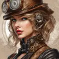 Steampunk portrait of Taylor Swift, Highly Detailed, Intricate, Artstation, Beautiful, Digital Painting, Sharp Focus, Concept Art, Elegant