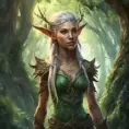 Closeup of a beautiful female fantasy forest elf, Highly Detailed, Intricate, Epic, Digital Painting, Realistic, Smooth, Volumetric Lighting, Concept Art, Elegant