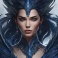 Alluring matte portrait of a fierce beautiful Vex in dark blue, 8k, Highly Detailed, Intricate, Half Body, Realistic, Sharp Focus, Volumetric Lighting, Fantasy, Elegant by Stanley Artgerm Lau, WLOP, Stefan Kostic