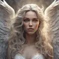 Alluring highly detailed matte portrait of a beautiful angel with shimmering hair in the style of Stefan Kostic, 8k, High Definition, Highly Detailed, Intricate, Half Body, Realistic, Sharp Focus, Fantasy, Elegant