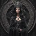 Alluring portrait of a beautiful gothic black haired sorceress in the style of Stefan Kostic, 8k, High Definition, Highly Detailed, Intricate, Half Body, Realistic, Sharp Focus, Fantasy, Elegant