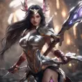 Irelia from League of Legends, 8k, Highly Detailed, Alluring, Photo Realistic, Sharp Focus, Octane Render, Unreal Engine, Volumetric Lighting by WLOP