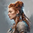 Alluring highly detailed matte portrait of a beautiful Aloy with shimmering hair in the style of Stefan Kostic, 8k, High Definition, Highly Detailed, Intricate, Half Body, Realistic, Sharp Focus, Fantasy, Elegant