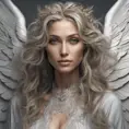 Alluring highly detailed matte portrait of a beautiful angel with shimmering hair in the style of Stefan Kostic, 8k, High Definition, Highly Detailed, Intricate, Half Body, Realistic, Sharp Focus, Fantasy, Elegant