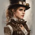 Steampunk portrait of Emma Watson, Highly Detailed, Intricate, Artstation, Beautiful, Digital Painting, Sharp Focus, Concept Art, Elegant