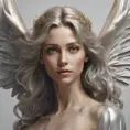 Alluring highly detailed matte portrait of a beautiful angel with shimmering hair in the style of Stefan Kostic, 8k, High Definition, Highly Detailed, Intricate, Half Body, Realistic, Sharp Focus, Fantasy, Elegant