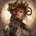 Steampunk portrait of Sarah Kerrigan, Highly Detailed, Intricate, Artstation, Beautiful, Digital Painting, Sharp Focus, Concept Art, Elegant