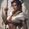 Alluring matte portrait of a beautiful Nidalee in the style of Stefan Kostic, 8k, Highly Detailed, Intricate, Half Body, Realistic, Sharp Focus, Volumetric Lighting, Fantasy, Elegant by Stanley Artgerm Lau, Greg Rutkowski